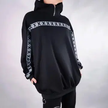 NieR GRAY CROSS LINE HIGH NECK HOODIE