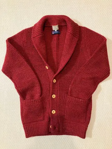 UNITED ARROWS 빨간색 100% 울 숄 가디건