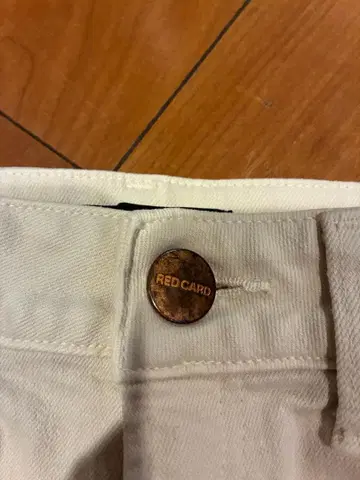 RED CARD 스트레이트 데님 32인치 화이트