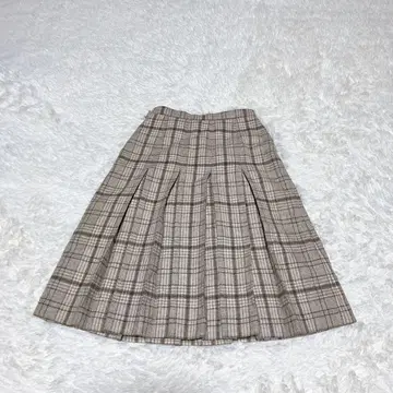CORDIER 코르디아 체크 무늬 플리츠 스커트 월드 ( M ) 베이지