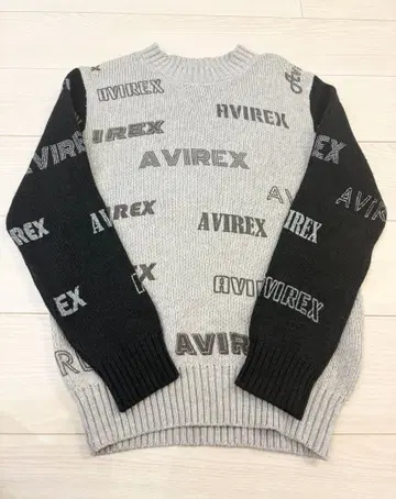 AVIREX Belle 아비렉스 스웨터 로고 바이컬러 니트