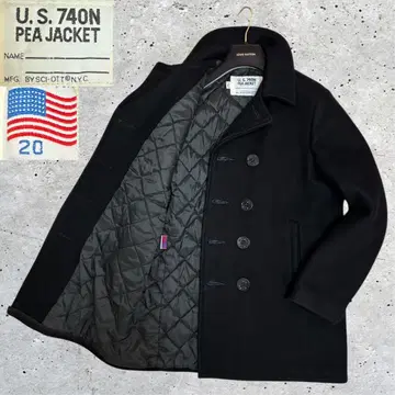 컨디션 최상/XL Schott 샷 피코트 740N USA 더블 블랙