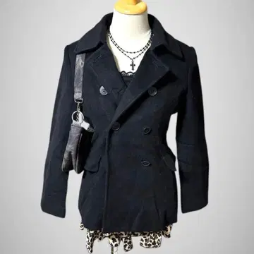 피코트 울 코트 자켓 다크코어 Y2K 펑크 록 NANA