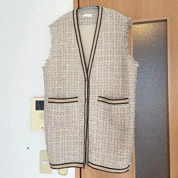 팬시 트위드 니트 베스트 Ballsey