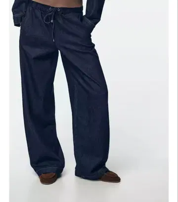 ZARA 와이드 레그 조거 데님 팬츠