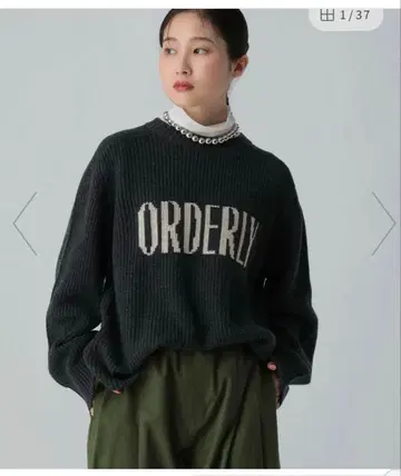 [택 포함 새상품] LEPSIM 7게이지 립 니트 로고 풀오버 차콜