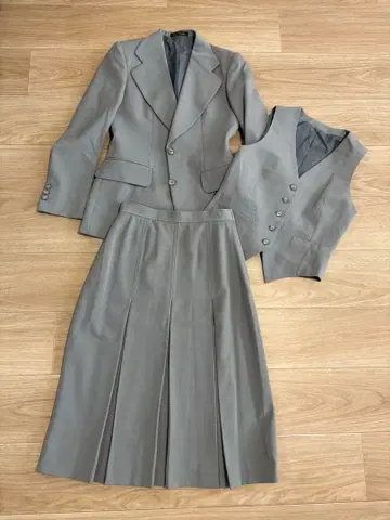 그레이 정장 세트 자켓 스커트 베스트