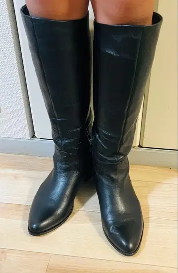 [ 착용 1회 ] 가죽 롱 부츠 무릎 아래 ing 잉그