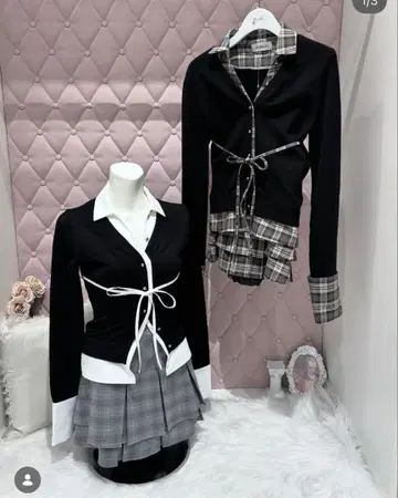 버블스 레이어드 스쿨 니트