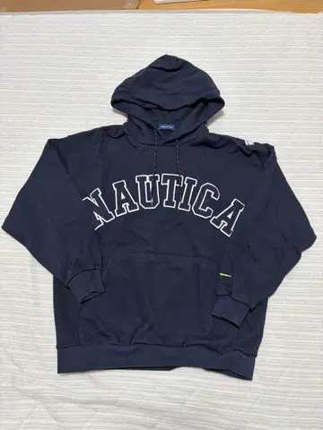 NAUTICA 네이비 로고 후드티