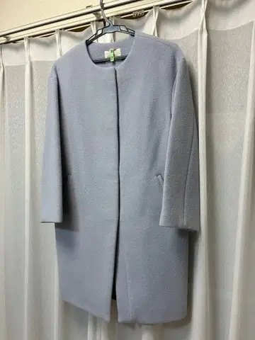 이에나 노카라 롱 코트 라이트 그레이