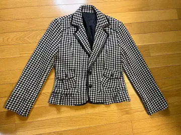 체크 무늬 테일러드 자켓 M 사이즈