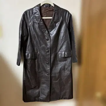 가죽 코트 브라운 소가죽 카프