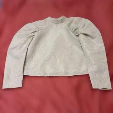 스탠드 카라 블라우스 실버 라메 S 사이즈 새상품