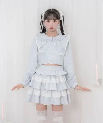 Honey Cinnamon 코튼 레이스 트위드 셋업