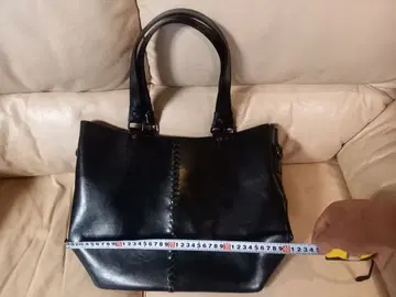 블랙 가죽 토트백 중고품 지퍼&내부 포켓 다수