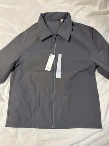 [택 포함] GU 그레이 L 사이즈 집업 유틸리티 셔츠