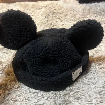 미키마우스 귀도리 모자 블랙