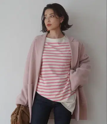 ETRE TOKYO 울 리버 자켓 핑크