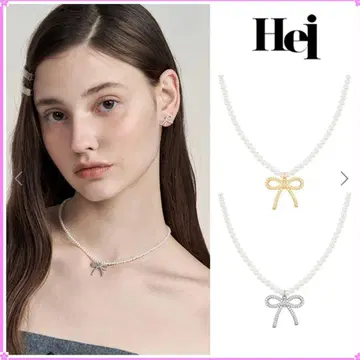 [ Hei ] 리본 펄 목걸이