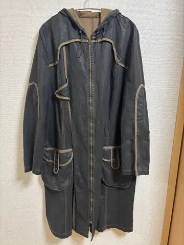 파이핑 디자인 롱 코트 vintage