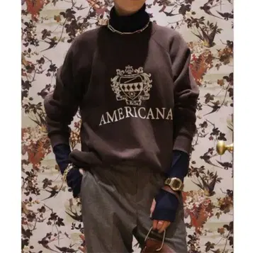 두지엠 클라세 AMERICANA 크루 맨투맨 브라운 새상품급