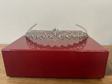 ABISTE 실버 꽃 모티브 티아라