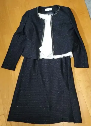 네이비 트위드풍 세레모니 수트 원피스