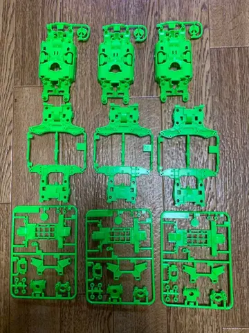 미니 사륜구동 MS 섀시 형광 그린 3세트