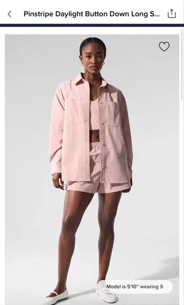 alo 핑크 스트라이프 긴팔 셔츠