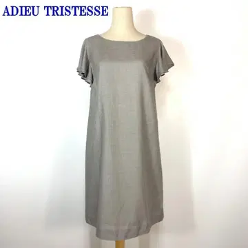 아두이트리스테스 반팔 소매 프릴 롱 원피스 그레이 38 C821