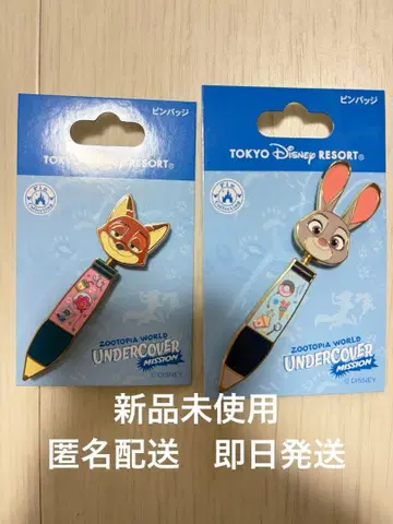 [ 미사용 새상품 ] 핀 배지 주토피아 닉 주디 리조트 2개 세트