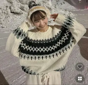 미사용 새상품 nugu 노르딕 라운드 니트