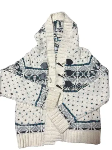 화이트 페어아일 패턴 니트 스웨터