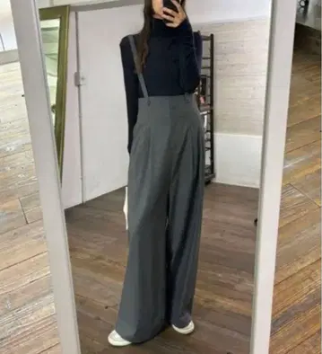 슈퍼 하이 웨이스트 팬츠 서스펜더 포함 38