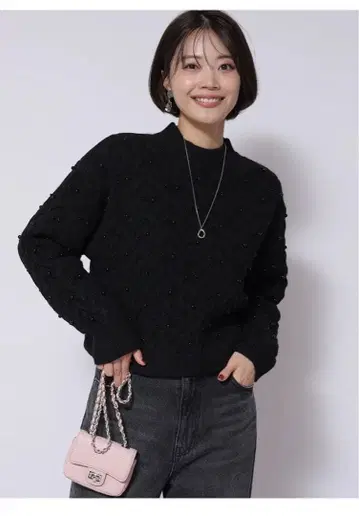 Apuweiser-riche 펄 케이블 풀오버 새상품 블랙