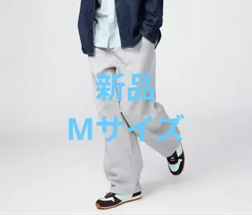 새상품 UNIQLO C 맨투맨 와이드 팬츠 M 그레이