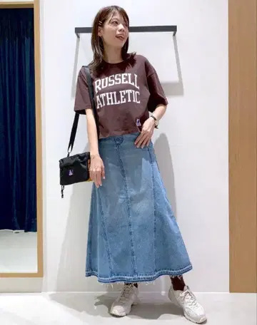 [ BAYFLOW ] 데님 플레어 맥시 스커트