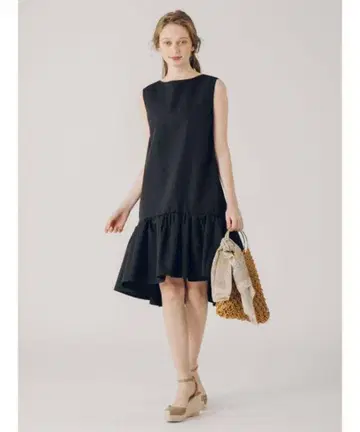 Celford 그로그랭 A라인 원피스 블랙 36