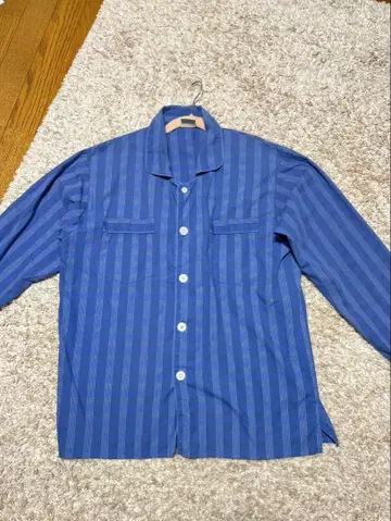 HABAND 블루 스트라이프 긴팔 파자마 셔츠 M