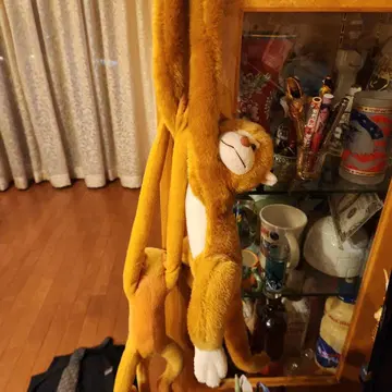 오렌지 컬러 원숭이 봉제 인형