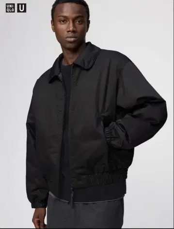 미사용 새상품 UNIQLO U 퍼프 테크 숏 블루종 블랙 L