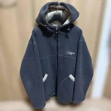 USABEAR 후드 부착 그레이 플리스 자켓 아우터