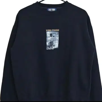 초기 90s USA제 올드 ZOO YORK 맨투맨 블랙 검정