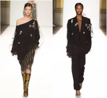 DRIES VAN NOTEN 비쥬 튤 상의