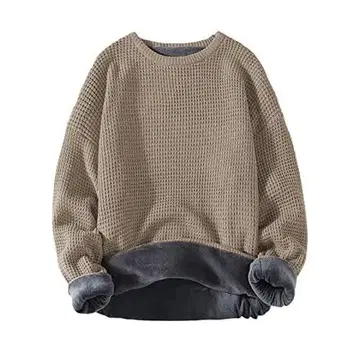 [YACORESYA] 스웨터 남성용 겨울 와플 니트 루즈핏 크루p