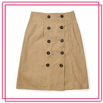 [Modane] 트렌치풍 스커트 베이지 더블 버튼 깔끔함
