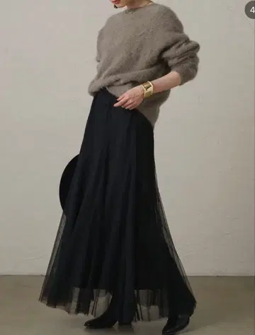 [새상품급] 튤 플레어 스커트 라운지 드레스