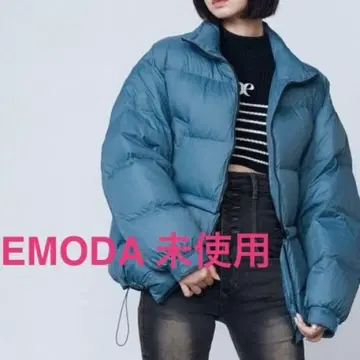 종이 택 포함 미사용 스탠드 2WAY 다운 블루종 코트 EMODA 에모다