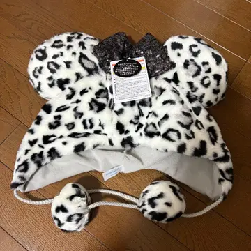 디즈니 팬캡 미니 레오파드 무늬 실버 화이트